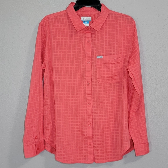 COLUMBIA PFG WOMENS LONG SLEEVE SHIRT/SIZE L. - Picture 1 of 12